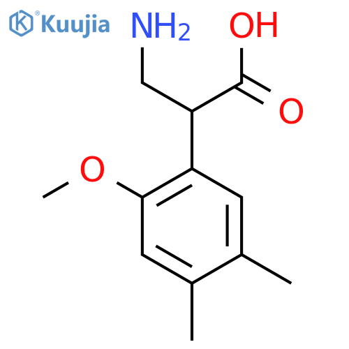 3-amino-2-(2-methoxy-4,5-dimethylphenyl)propanoic acid structure