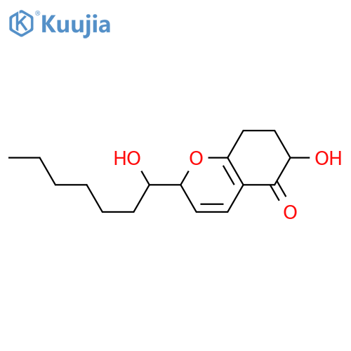 5H-1-Benzopyran-5-one,2,6,7,8-tetrahydro-6-hydroxy-2-(1-hydroxyheptyl)- (9CI) structure