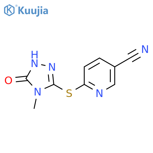 6-[(4-methyl-5-oxo-4,5-dihydro-1H-1,2,4-triazol-3-yl)sulfanyl]pyridine-3-carbonitrile structure