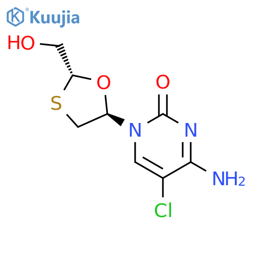 2(1H)-Pyrimidinone,4-amino-5-chloro-1-[2-(hydroxymethyl)-1,3-oxathiolan-5-yl]-, (2S-trans)- (9CI) structure