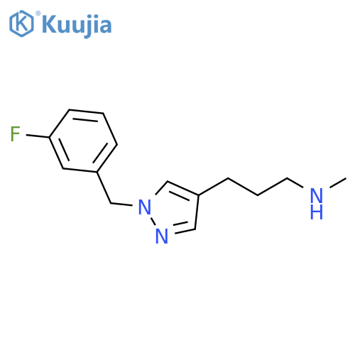 (3-{1-[(3-fluorophenyl)methyl]-1H-pyrazol-4-yl}propyl)(methyl)amine structure