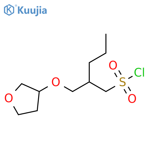 2-(oxolan-3-yloxy)methylpentane-1-sulfonyl chloride structure