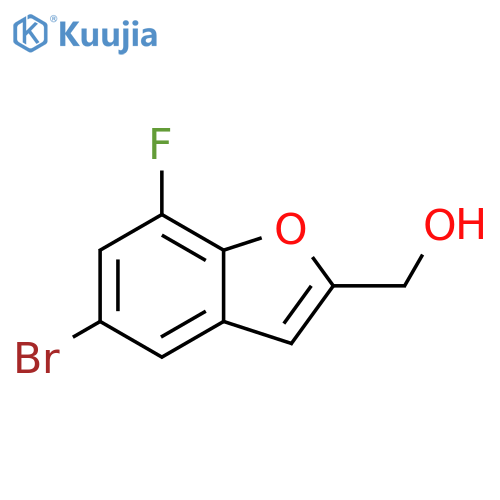 5-Bromo-7-fluoro-2-(hydroxymethyl)benzofuran structure