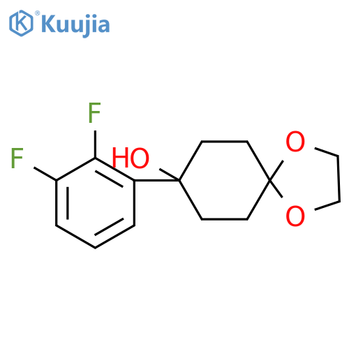 8-(2,3-difluorophenyl)-1,4-dioxaspiro[4.5]decan-8-ol structure