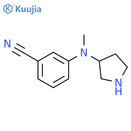 3-methyl(pyrrolidin-3-yl)aminobenzonitrile structure