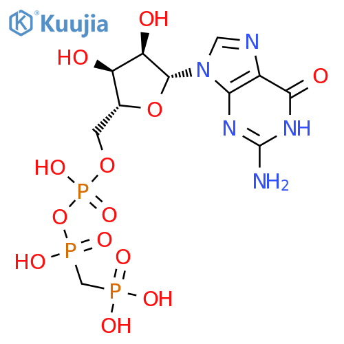 Guanosine, 5'-[hydrogenP-[[hydroxy(phosphonooxy)phosphinyl]methyl]phosphonate] structure