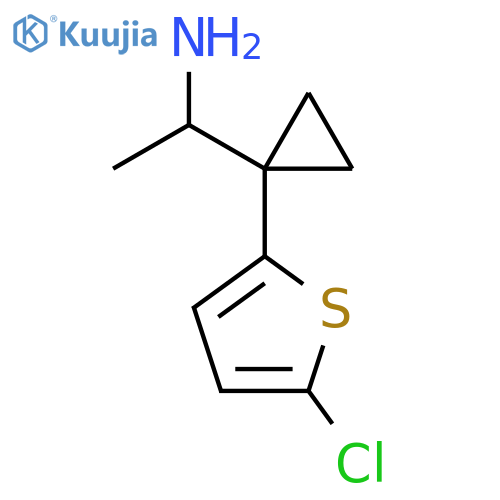 1-1-(5-chlorothiophen-2-yl)cyclopropylethan-1-amine structure