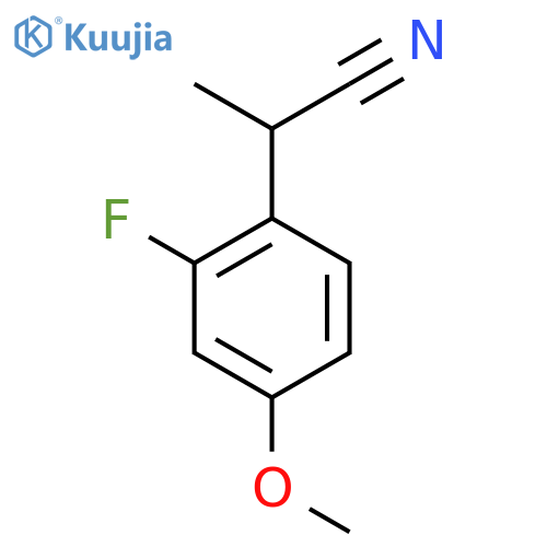 2-(2-fluoro-4-methoxyphenyl)propanenitrile structure