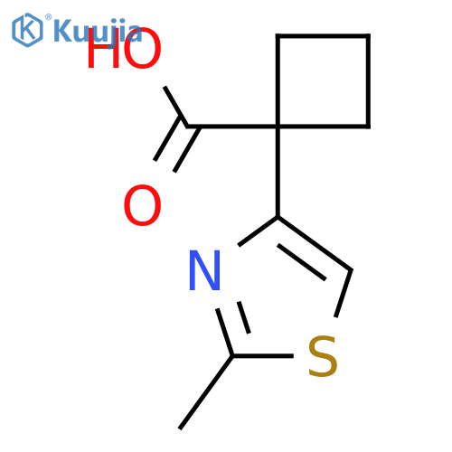 1-(2-methyl-1,3-thiazol-4-yl)cyclobutane-1-carboxylic acid structure