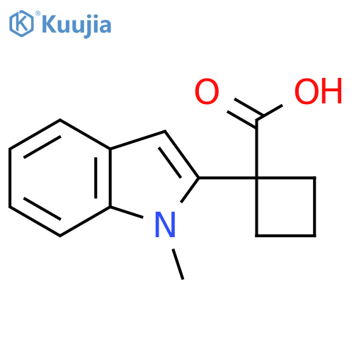 1-(1-methyl-1H-indol-2-yl)cyclobutane-1-carboxylic acid structure