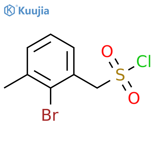 (2-bromo-3-methylphenyl)methanesulfonyl chloride structure