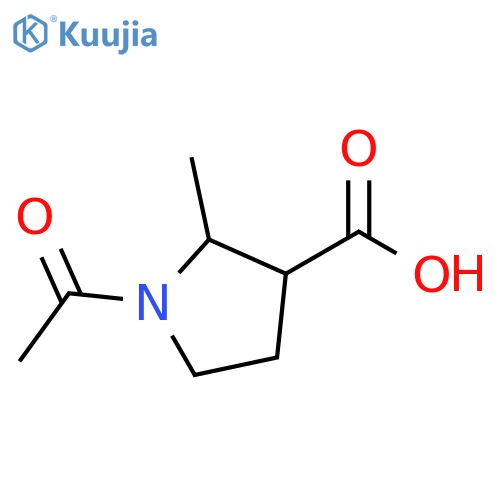 1-acetyl-2-methylpyrrolidine-3-carboxylic acid structure