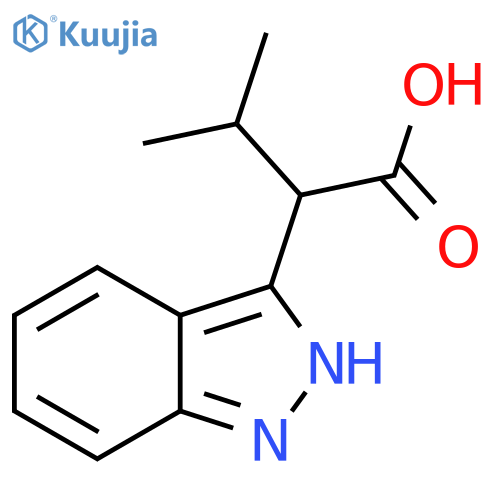 2-(1H-indazol-3-yl)-3-methylbutanoic acid structure
