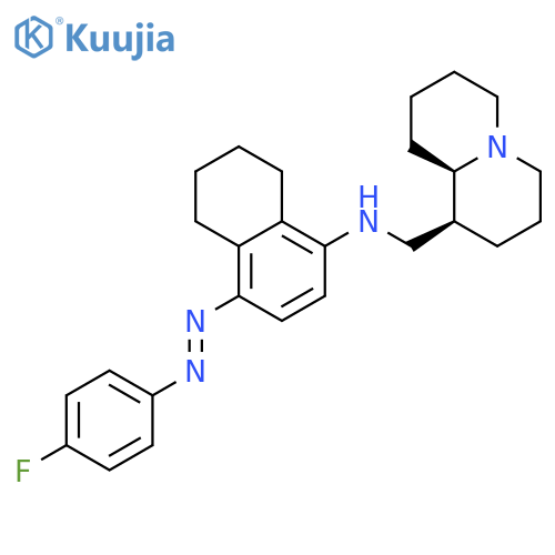 2H-Quinolizine-1-methanamine,N-[4-[(4-fluorophenyl)azo]-5,6,7,8-tetrahydro-1-naphthalenyl]octahydro-,(1R-trans)- (9CI) structure