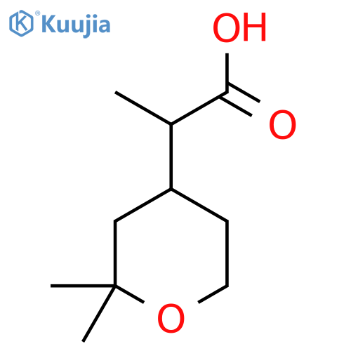 2-(2,2-Dimethyltetrahydro-2h-pyran-4-yl)propanoic acid structure