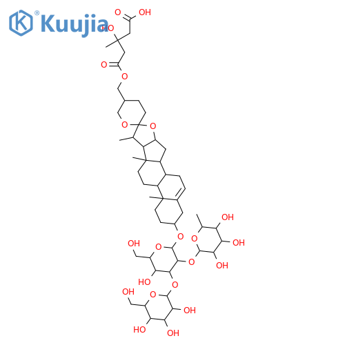 b-D-Glucopyranoside, (3b,25R)-27-[(3S)-4-carboxy-3-hydroxy-3-methyl-1-oxobutoxy]spirost-5-en-3-ylO-6-deoxy-a-L-mannopyranosyl-(1&reg;2)-O-[b-D-glucopyranosyl-(1&reg;3)]- structure
