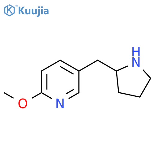 2-methoxy-5-(pyrrolidin-2-yl)methylpyridine structure