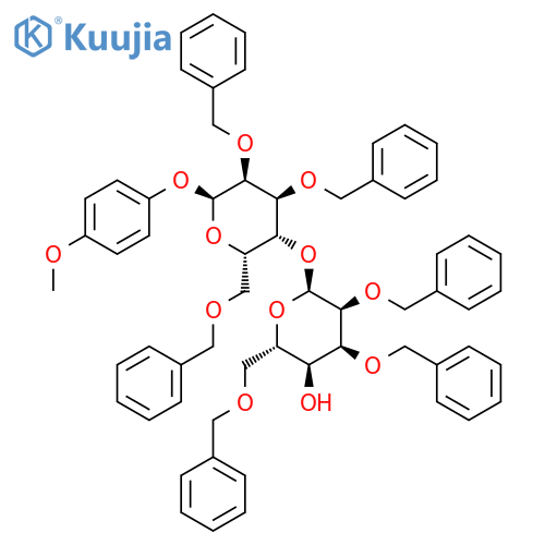 4-Methoxyphenyl 4-O-(2,3,6-tri-O-benzyl-b-D-galactopyranosyl)-2,3,6-tri-O-benzyl-b-D-glucopyranoside structure