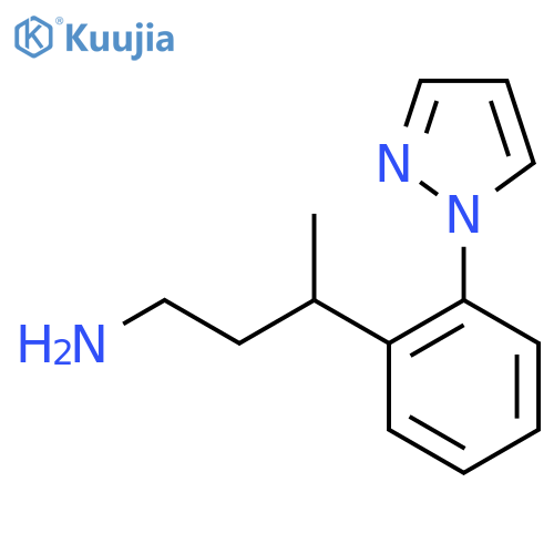 3-2-(1H-pyrazol-1-yl)phenylbutan-1-amine structure