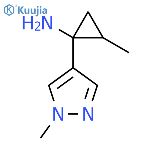 2-methyl-1-(1-methylpyrazol-4-yl)cyclopropanamine structure