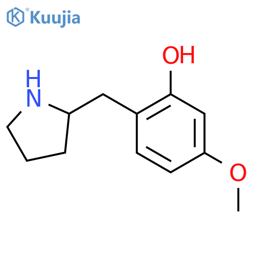 5-methoxy-2-(pyrrolidin-2-yl)methylphenol structure