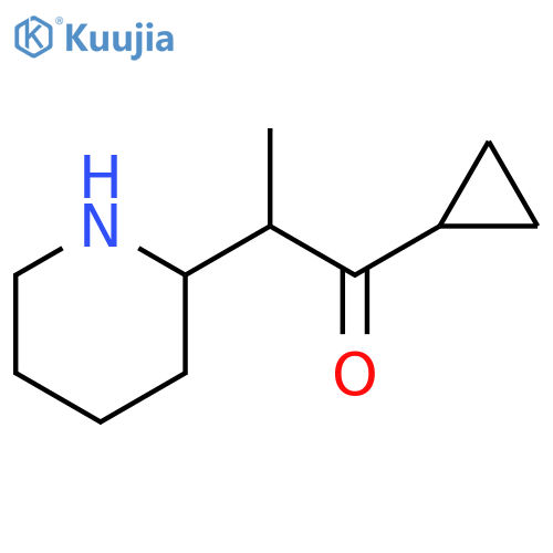 1-cyclopropyl-2-(piperidin-2-yl)propan-1-one structure