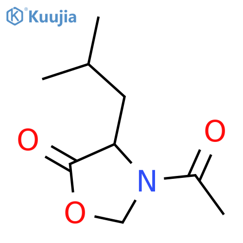 5-Oxazolidinone,3-acetyl-4-(2-methylpropyl)- structure