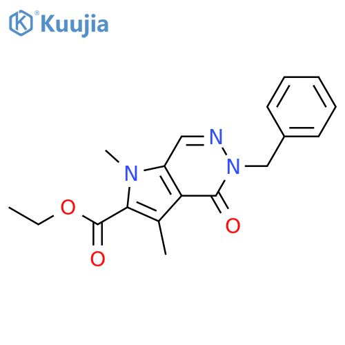 Ethyl 5-benzyl-1,3-dimethyl-4-oxo-4,5-dihydro-1H-pyrrolo[2,3-d]pyridazine-2-carboxylate structure