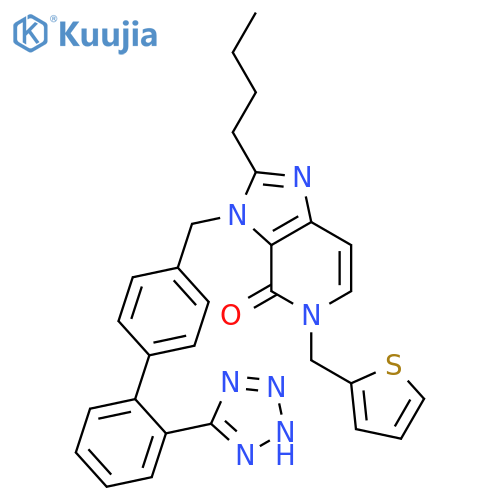 4H-Imidazo[4,5-c]pyridin-4-one,2-butyl-3,5-dihydro-3-[[2'-(2H-tetrazol-5-yl)[1,1'-biphenyl]-4-yl]methyl]-5-(2-thienylmethyl)- structure