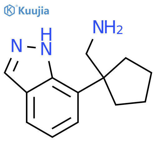 1-(1H-indazol-7-yl)cyclopentylmethanamine structure