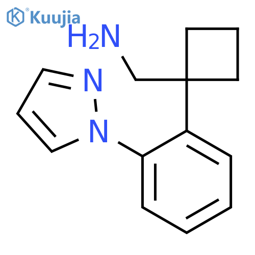 {1-2-(1H-pyrazol-1-yl)phenylcyclobutyl}methanamine structure