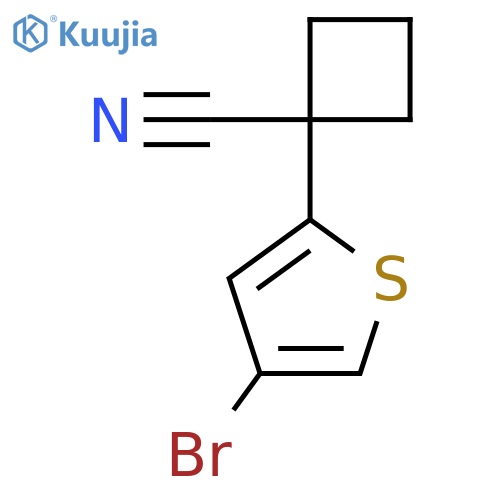 1-(4-bromothiophen-2-yl)cyclobutane-1-carbonitrile structure