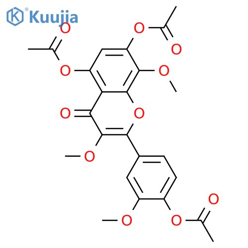 4H-1-Benzopyran-4-one,5,7-bis(acetyloxy)-2-[4-(acetyloxy)-3-methoxyphenyl]-3,8-dimethoxy- structure