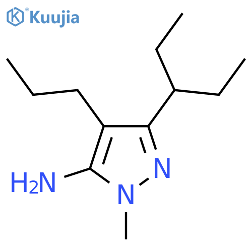 1-methyl-3-(pentan-3-yl)-4-propyl-1H-pyrazol-5-amine structure
