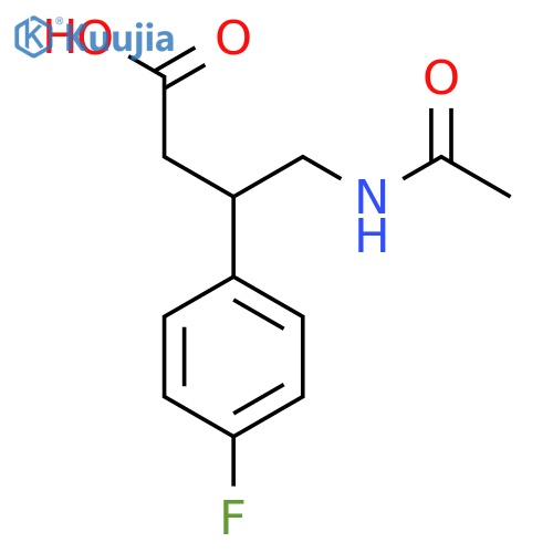 4-Acetamido-3-(4-fluorophenyl)butanoic acid structure