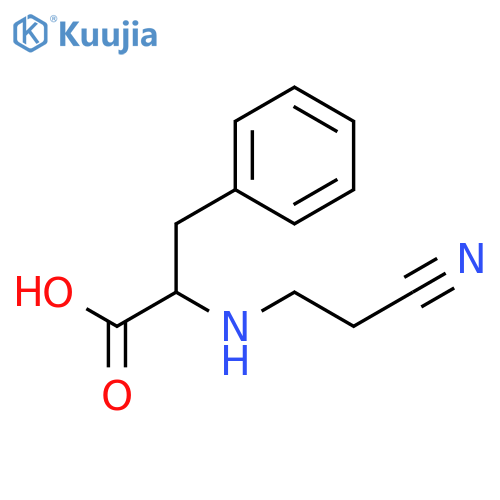 2-(2-cyanoethyl)amino-3-phenylpropanoic acid structure