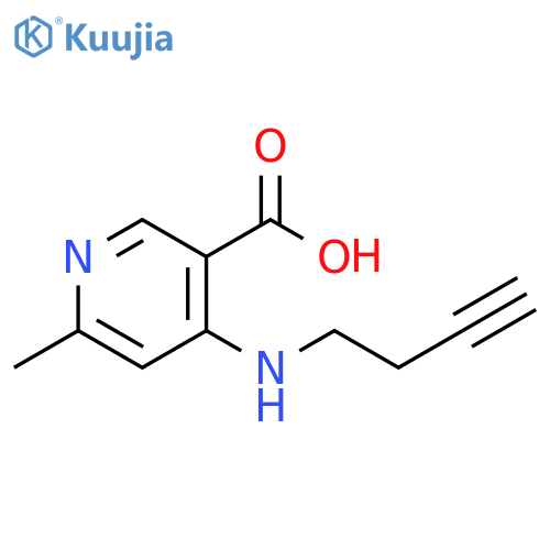 4-(but-3-yn-1-yl)amino-6-methylpyridine-3-carboxylic acid structure
