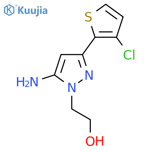 2-5-amino-3-(3-chlorothiophen-2-yl)-1H-pyrazol-1-ylethan-1-ol structure