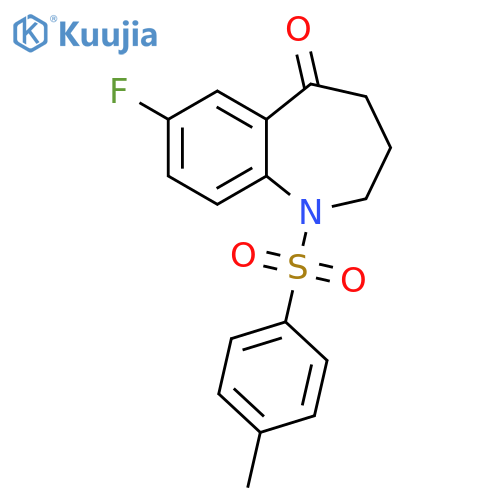 7-fluoro-1-(4-methylbenzenesulfonyl)-2,3,4,5-tetrahydro-1H-1-benzazepin-5-one structure