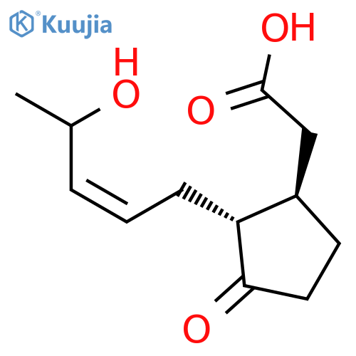 Cyclopentaneacetic acid, 2-[(2Z)-4-hydroxy-2-penten-1-yl]-3-oxo-, (1R,2R)- structure