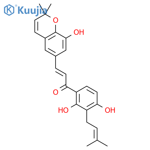 2-Propen-1-one,1-[2,4-dihydroxy-3-(3-methyl-2-buten-1-yl)phenyl]-3-(8-hydroxy-2,2-dimethyl-2H-1-benzopyran-6-yl)-,(2E)- structure
