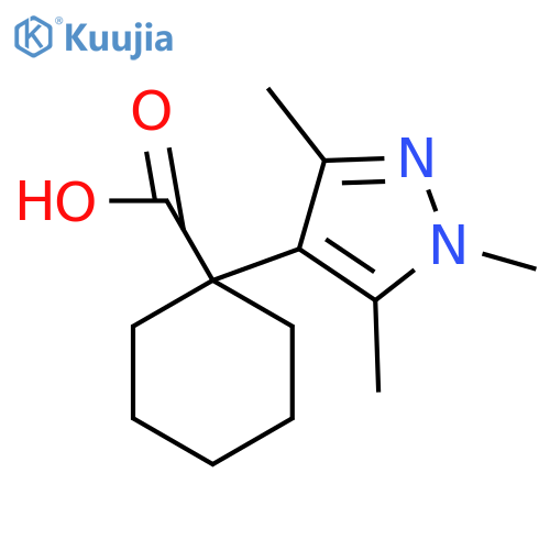 1-(trimethyl-1H-pyrazol-4-yl)cyclohexane-1-carboxylic acid structure