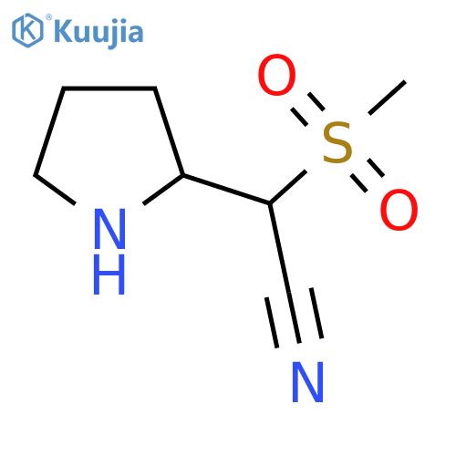 2-methanesulfonyl-2-(pyrrolidin-2-yl)acetonitrile structure