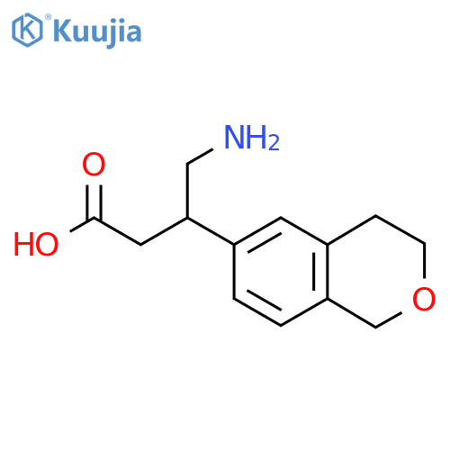 4-amino-3-(3,4-dihydro-1H-2-benzopyran-6-yl)butanoic acid structure