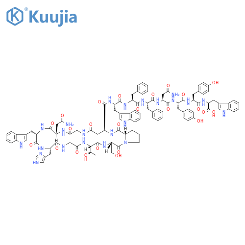 L-Tryptophan,glycyl-L-asparaginyl-L-tryptophyl-L-histidylglycyl-L-threonyl-L-seryl-L-prolyl-L-a-aspartyl-L-tryptophyl-L-phenylalanyl-L-phenylalanyl-L-asparaginyl-L-tyrosyl-L-tyrosyl-,(9(R)1)-lactam structure