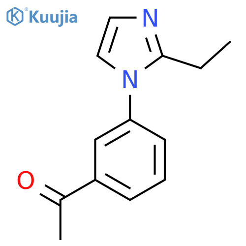 1-3-(2-ethyl-1H-imidazol-1-yl)phenylethan-1-one structure