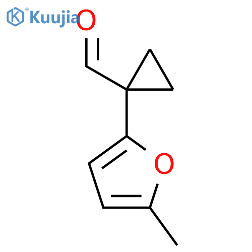 1-(5-methylfuran-2-yl)cyclopropane-1-carbaldehyde structure