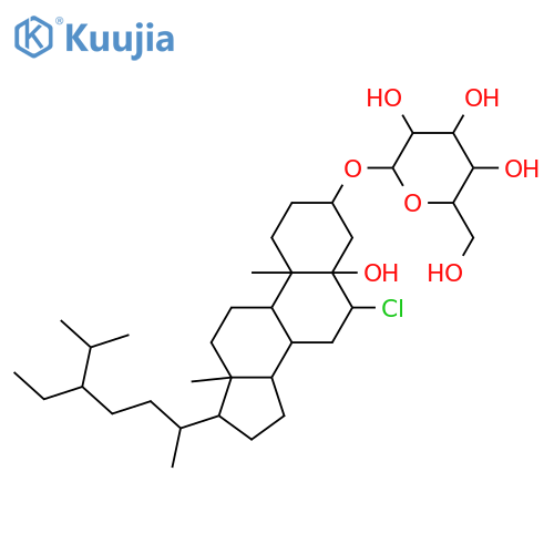 b-D-Glucopyranoside, (3b,5b,6a)-6-chloro-5-hydroxystigmastan-3-yl (9CI) structure