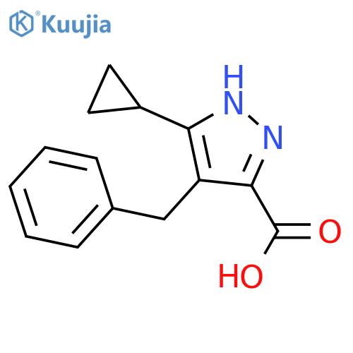 4-benzyl-3-cyclopropyl-1H-pyrazole-5-carboxylic acid structure