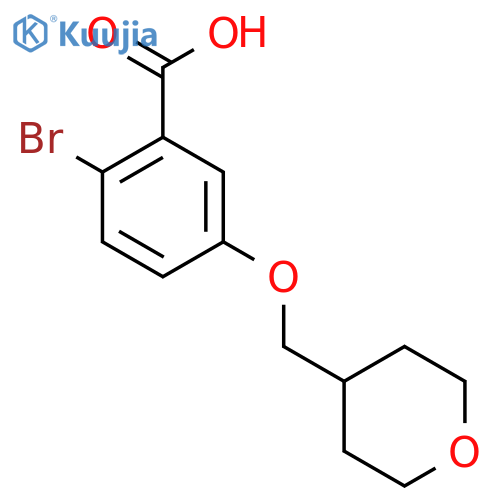 2-Bromo-5-[(oxan-4-yl)methoxy]benzoic acid structure